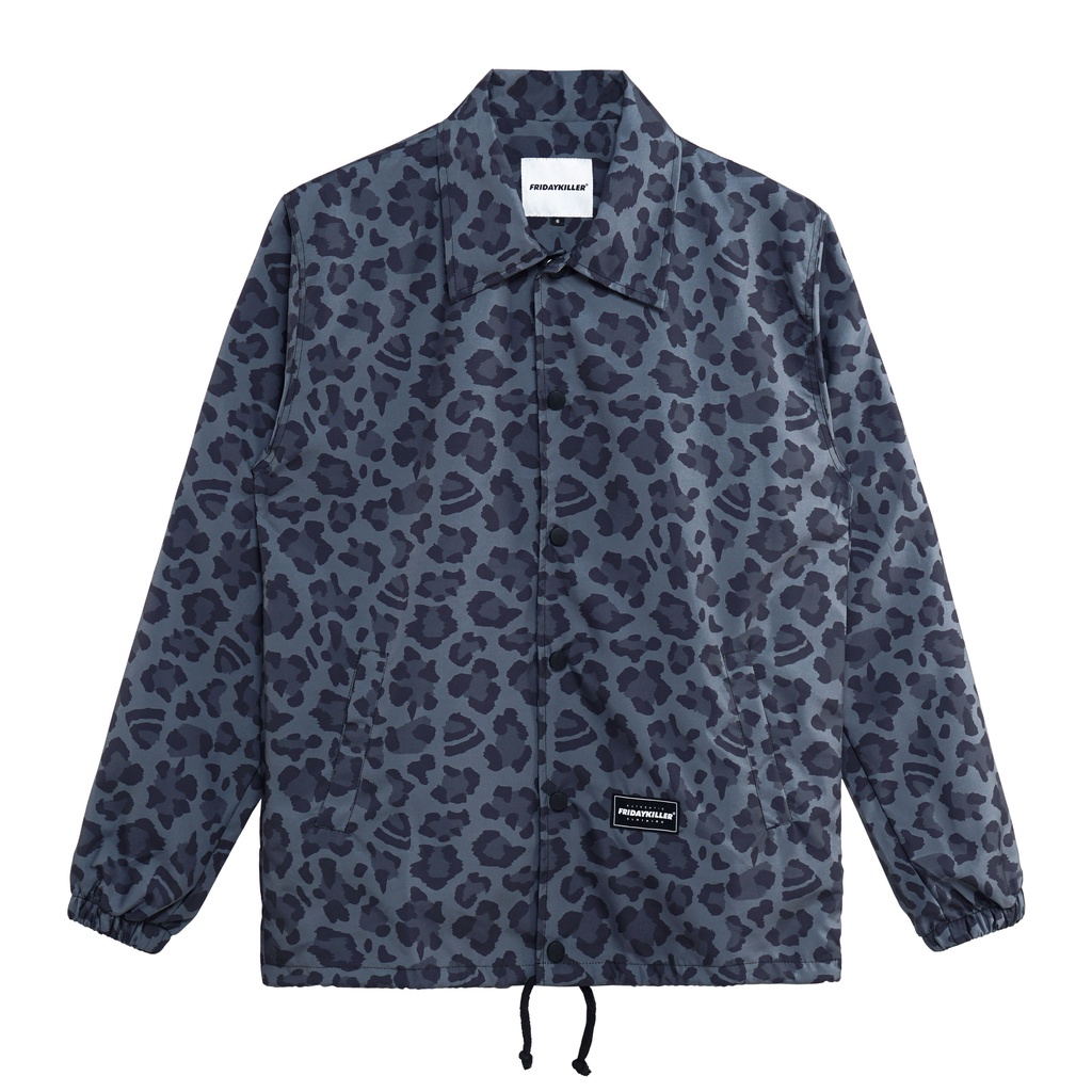 JAKET PARASUT PRIA WINDBREAKER MOTIF LEOPARD FRIDAY KILLER | LEO WINDBREAKER BLACK