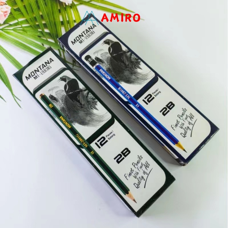 

(1box) Pencil 2B Murah / Pensil 2B Biru Hijau 12 pcs / Pensil Belajar Study Sekolah