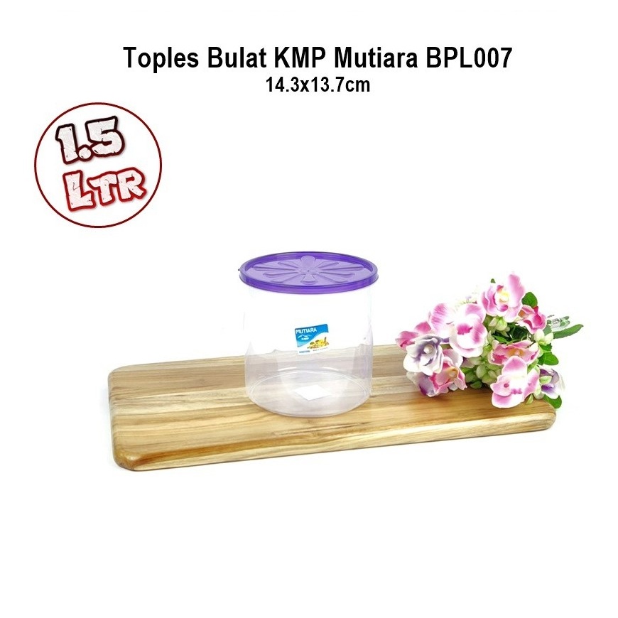 Toples bulat Plastik - Kue - Kerupuk 1.5 KG - KMP Mutiara