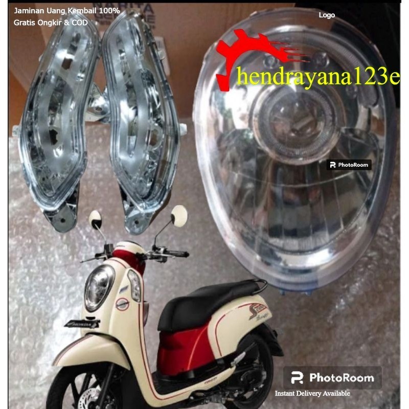 + Reflektor Lampu Depan Lampu Sein Sen DepanScoopy Fi 2013 - 2016