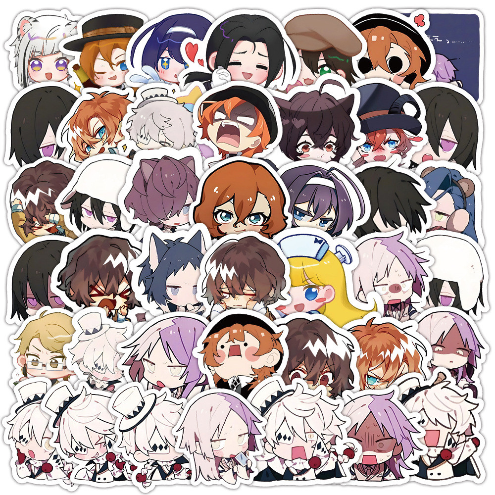 

10/30/60pcs Cute Bungou Stray Dogs Anime Stickers for Laptop Phone Motorcycle Kawaii Cartoon Graffiti Decals Kids DIY Toys Gifts