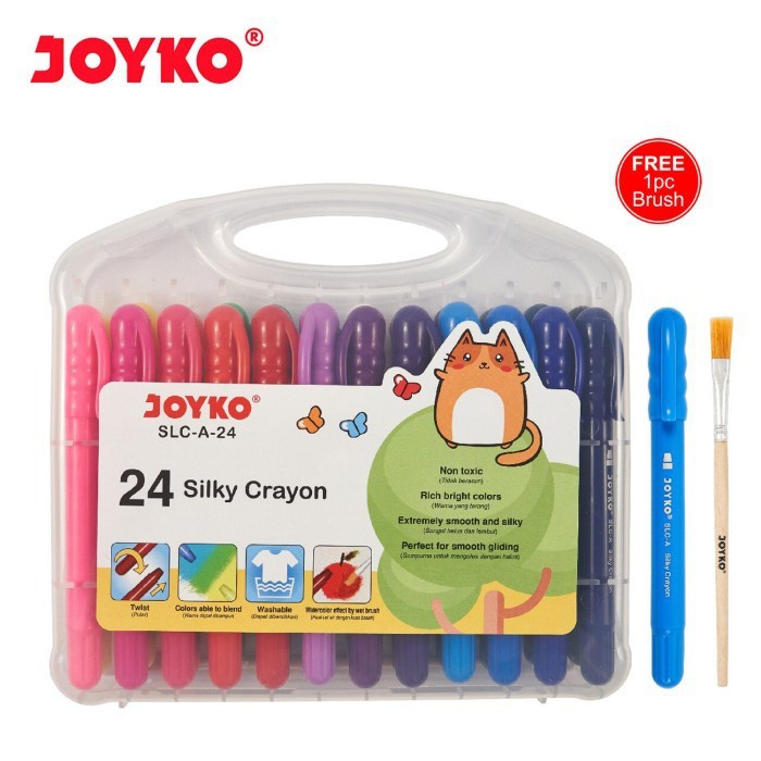 

Krayon Halus / Silky Crayon Putar 24 Warna - Joyko SLC-A-24