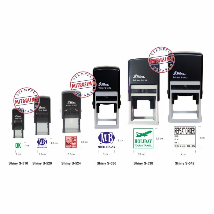 

Stempel Shiny custom bentuk bujursangkar - Shiny S-510