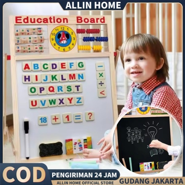 

Allinhome Papan Tulis Magnetik Dua Sisi Papan Tulis Education Magnet Board White/black Board