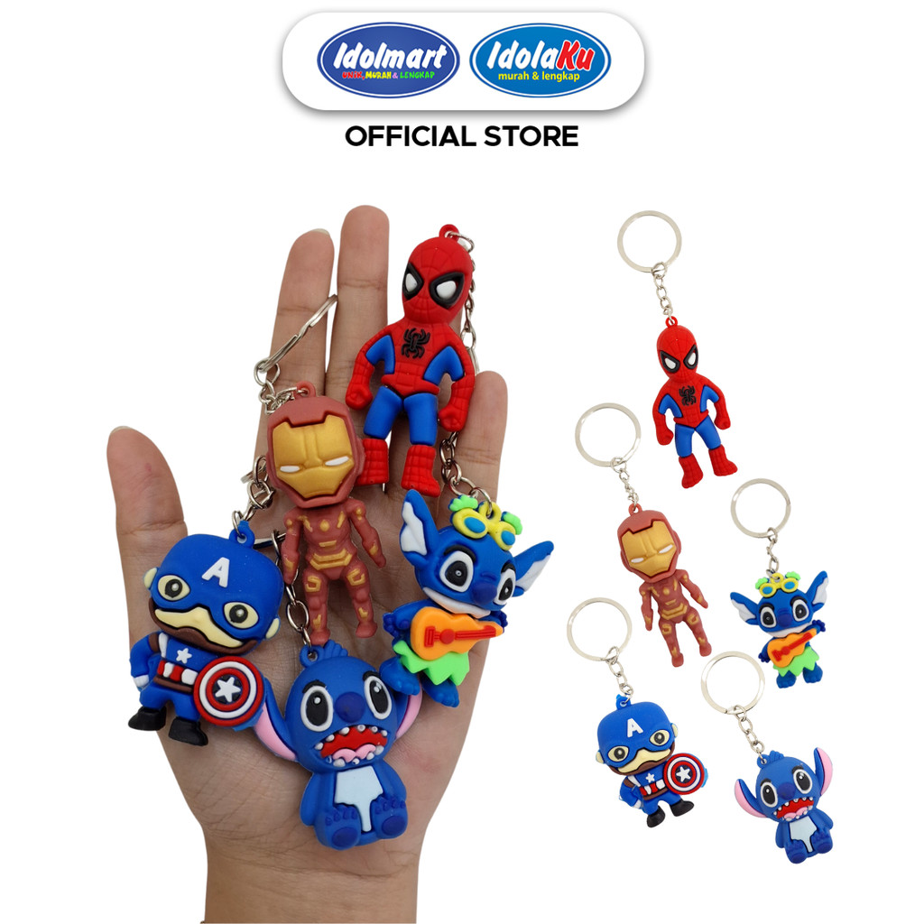 IDOLMART Gantungan Kunci Karakter Gantungan Kunci Lucu Souvenir Labubu Superhero Bogor