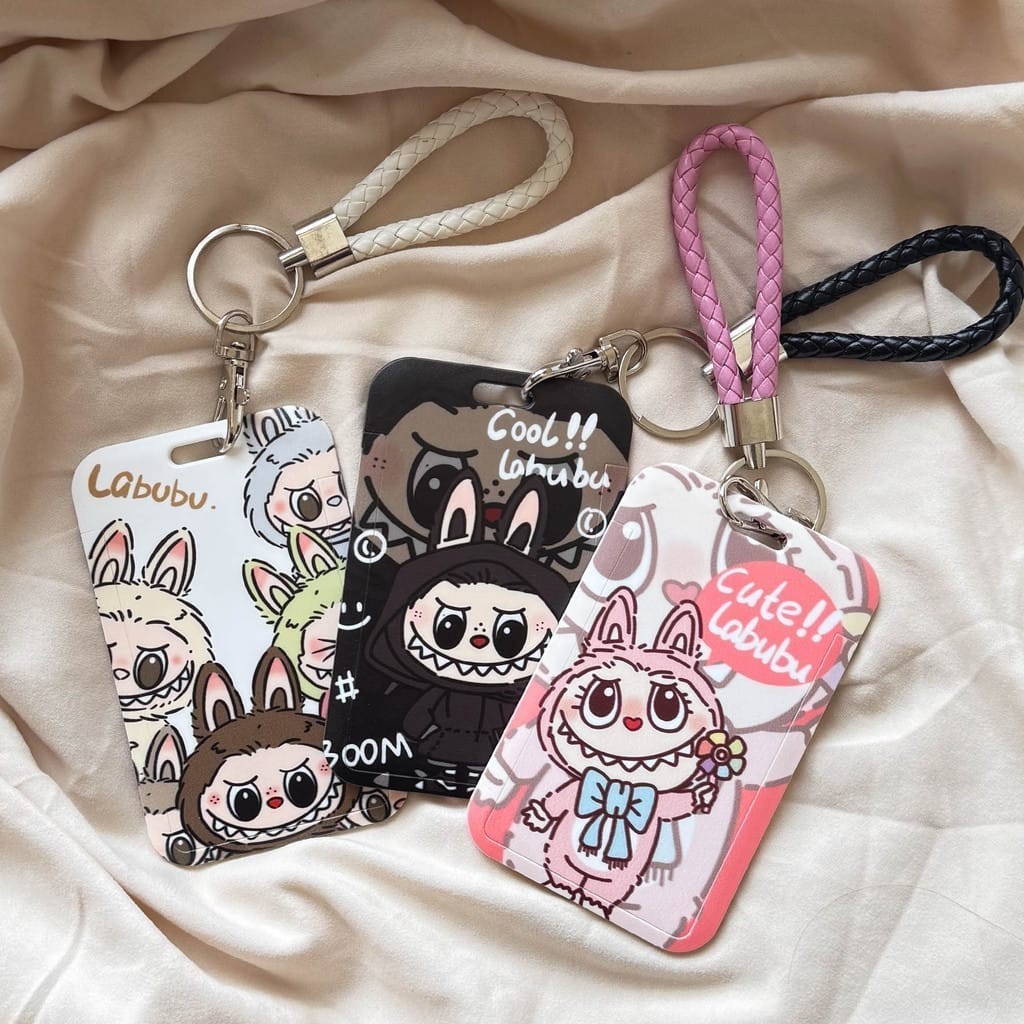 

SMP Name Tag ID Card Layard Holder Motif Labubu Kawaii untuk Kartu dan Photocard Cute