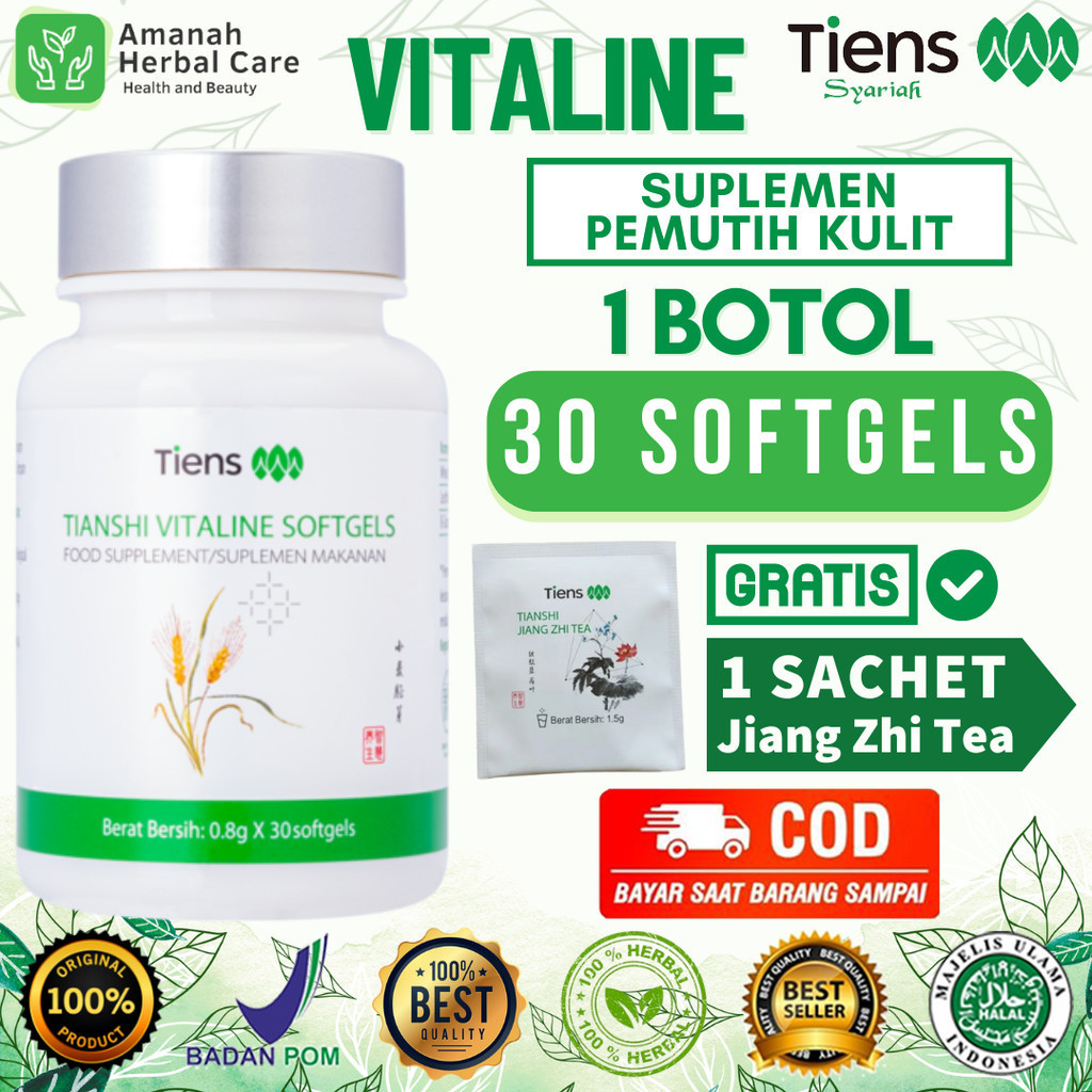Suplemen Kulit Secara Alami Tiens Vitaline Softgels Pemutih Badan Dan Wajah, Vitamin E Nutrisi Kulit