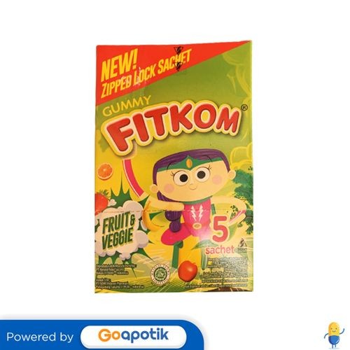 

Fitkom Gummy Fruit & Veggie 21 Gram Box 5 Sachet (105 Gram)