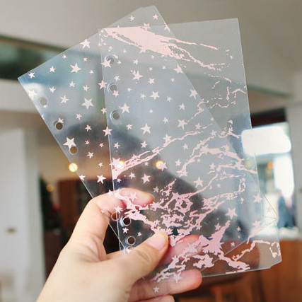 

5pcs PVC Kawii Beautiful Star A5 A6 Notebook Spiral Binder Index Separator Page Dividers Diary Book Stationery