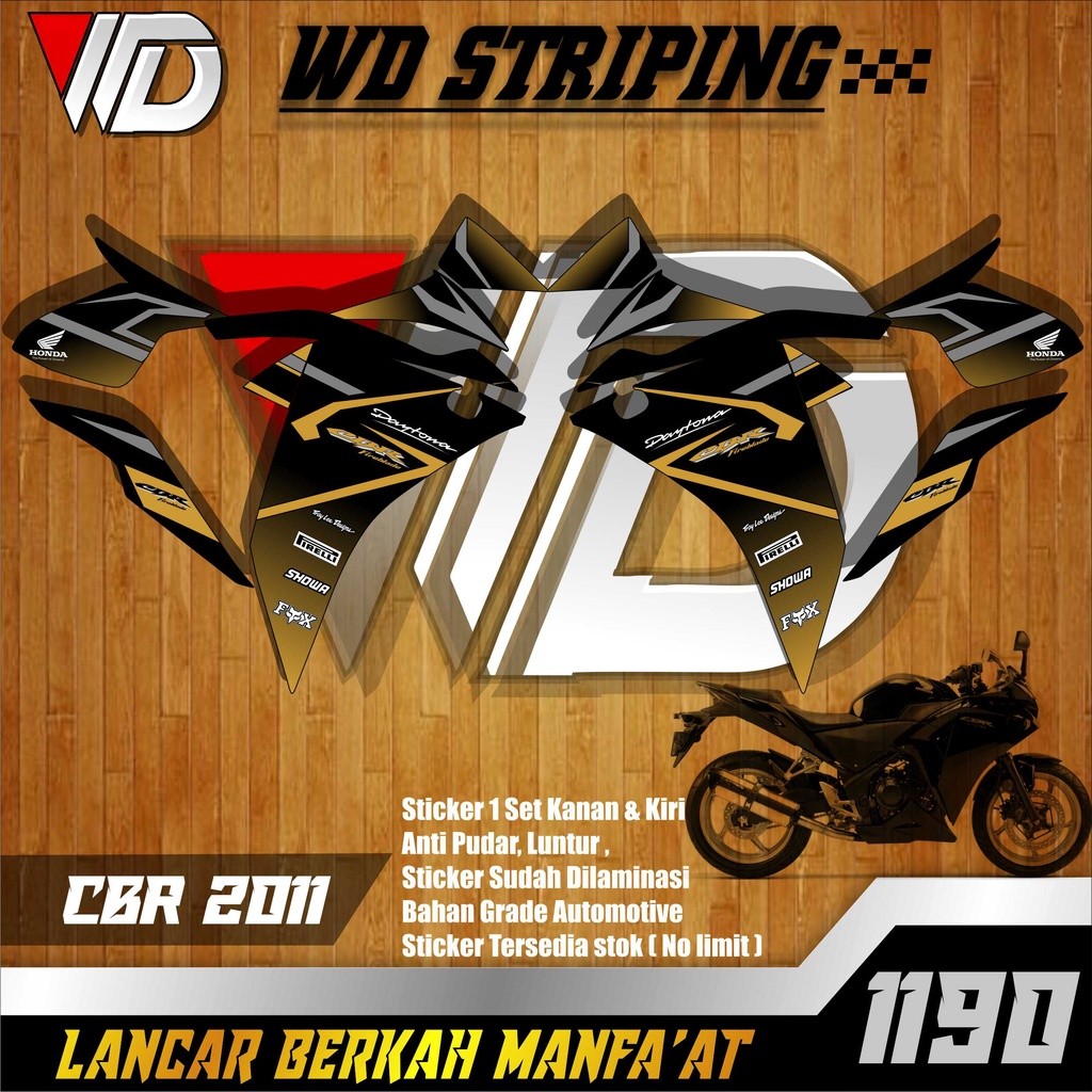 1190 STIKER STRIPING SEPEDA MOTOR HONDA CBR 2011