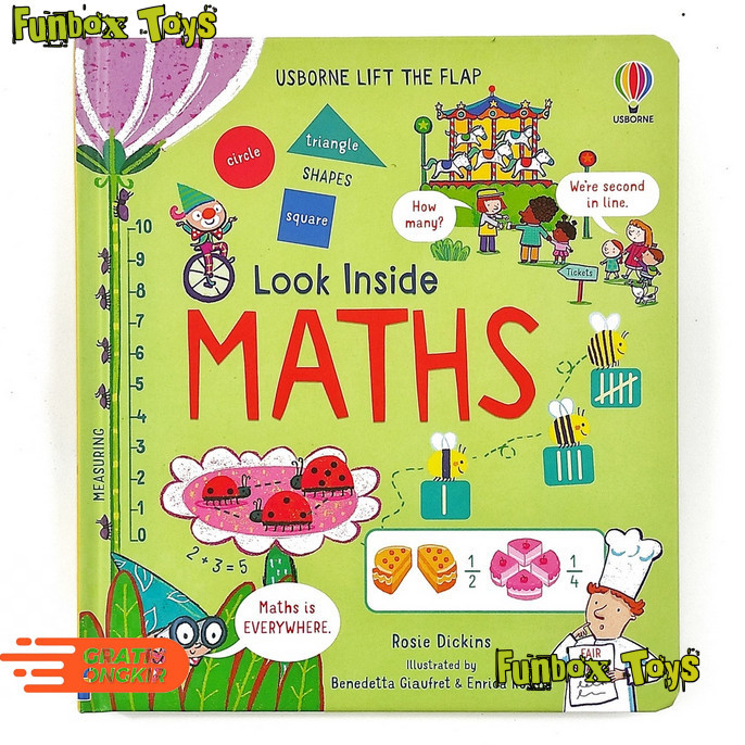 Usborne Look Inside Maths SEGEL Board Book - Buku Lift the Flap Tentang Matematika Impor - Imported 