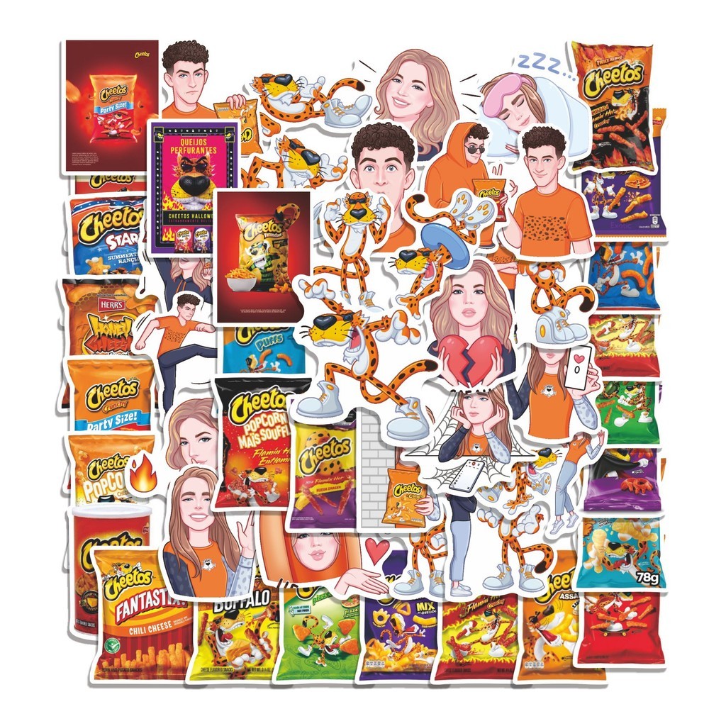

COD 50 Pcs Stiker CHEETOS Lucu Anti Air Untuk Dekorasi Notebook Sepeda Skateboard Handphone