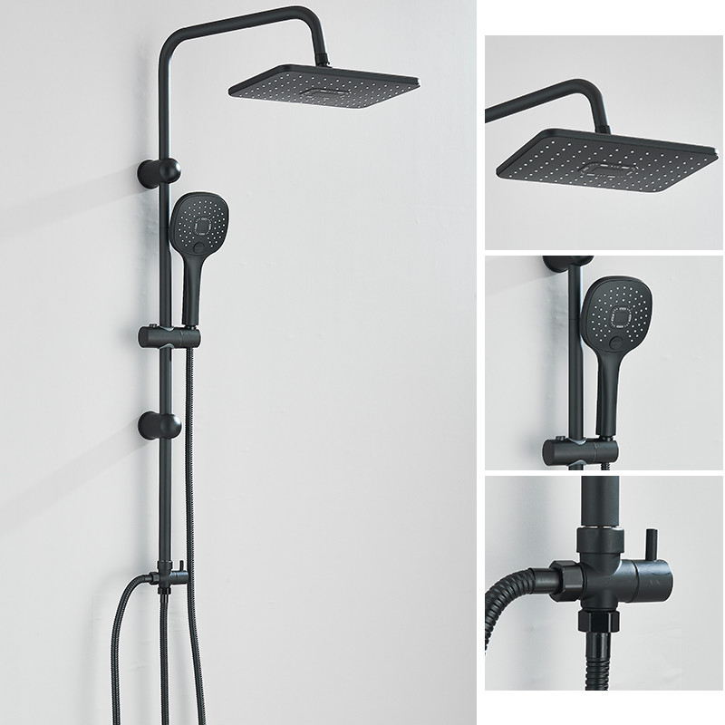 Chrome Bathroom Shower Faucet Set Wall Mounted Shower column Taps Rainfall Shower Mixer Crane