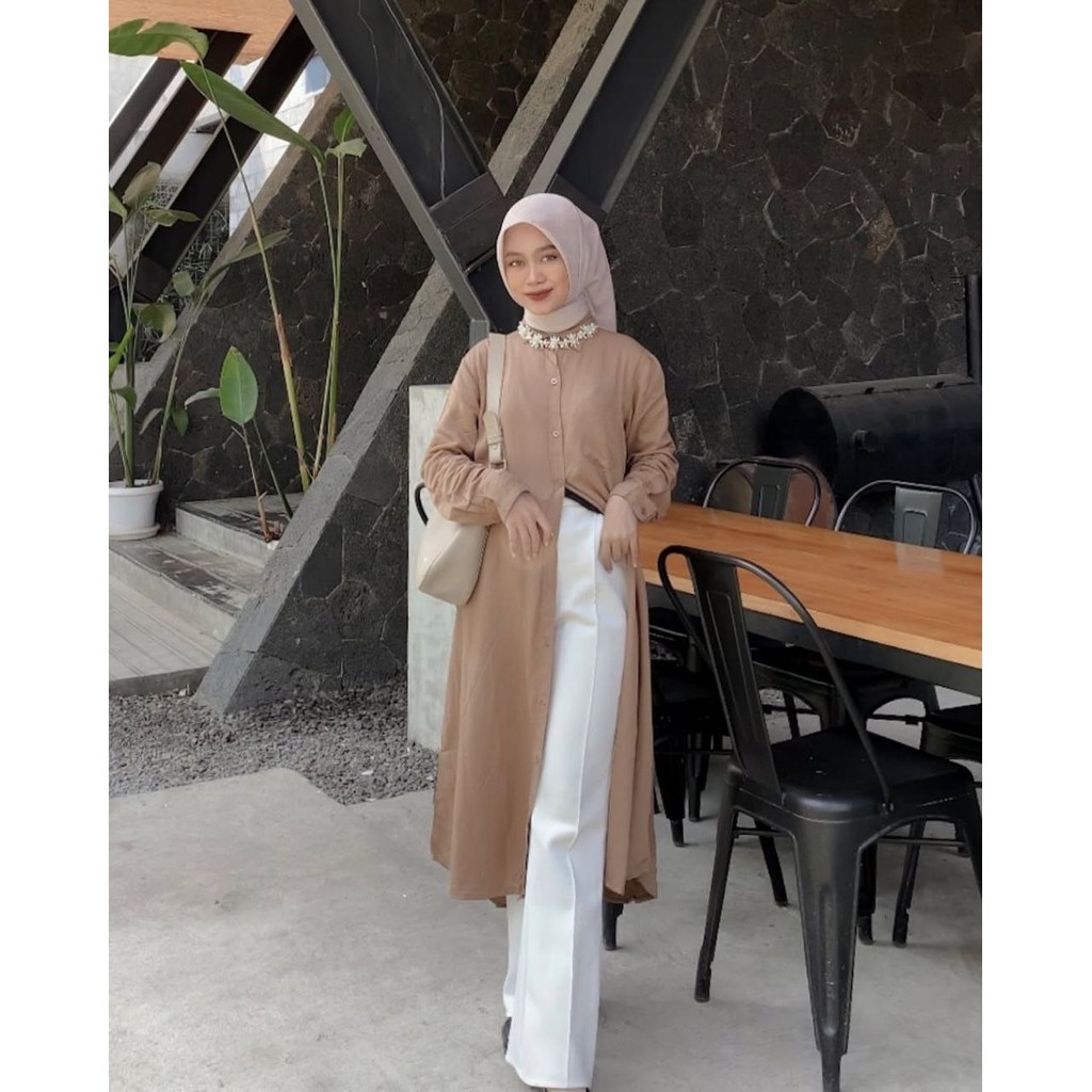 Long Tunik Akleema Twill Rayon JB by Nurama