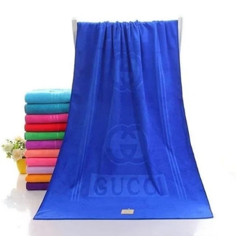 HANDUK MANDI DEWASA KATUN / HANDUK GUCCI MOTIF BORDIR TEBAL