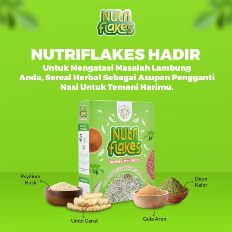 

NUtriflakes Minuman Serbuk Umbi Garut - 100% Original, bantu diet, atasi asam lambung