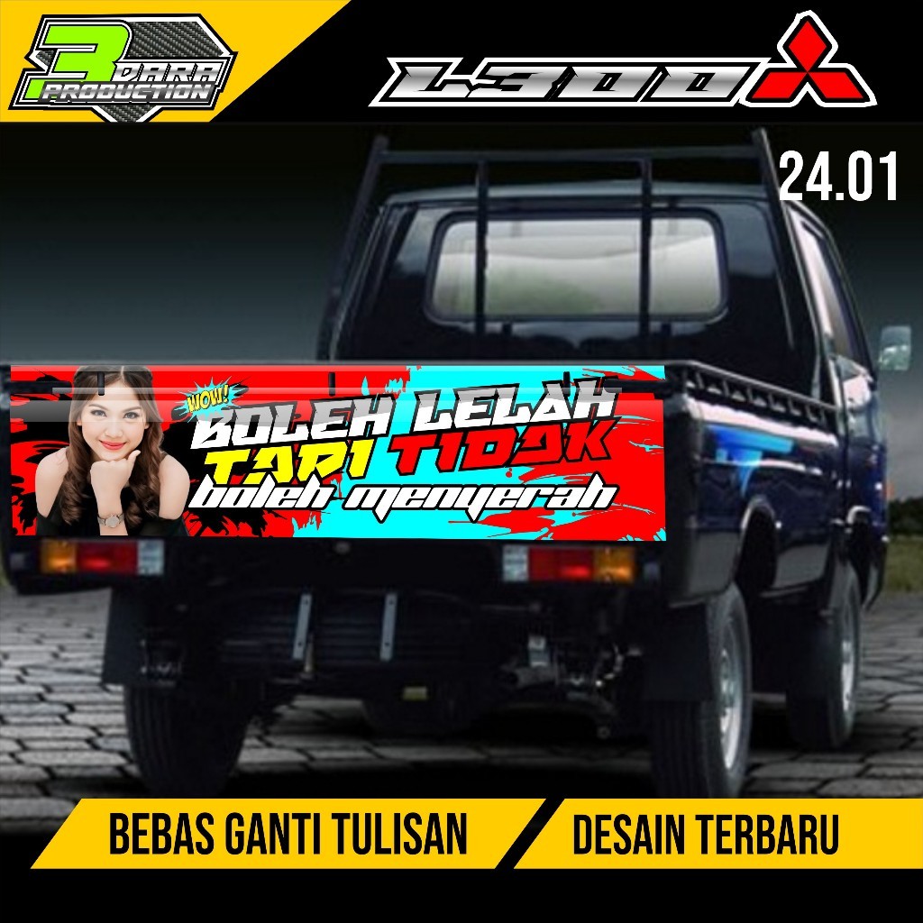(Cod) Stiker Decal Pintu Belakang L300 Stiker Pintu Bak Belakang L 300 Kode 24.01