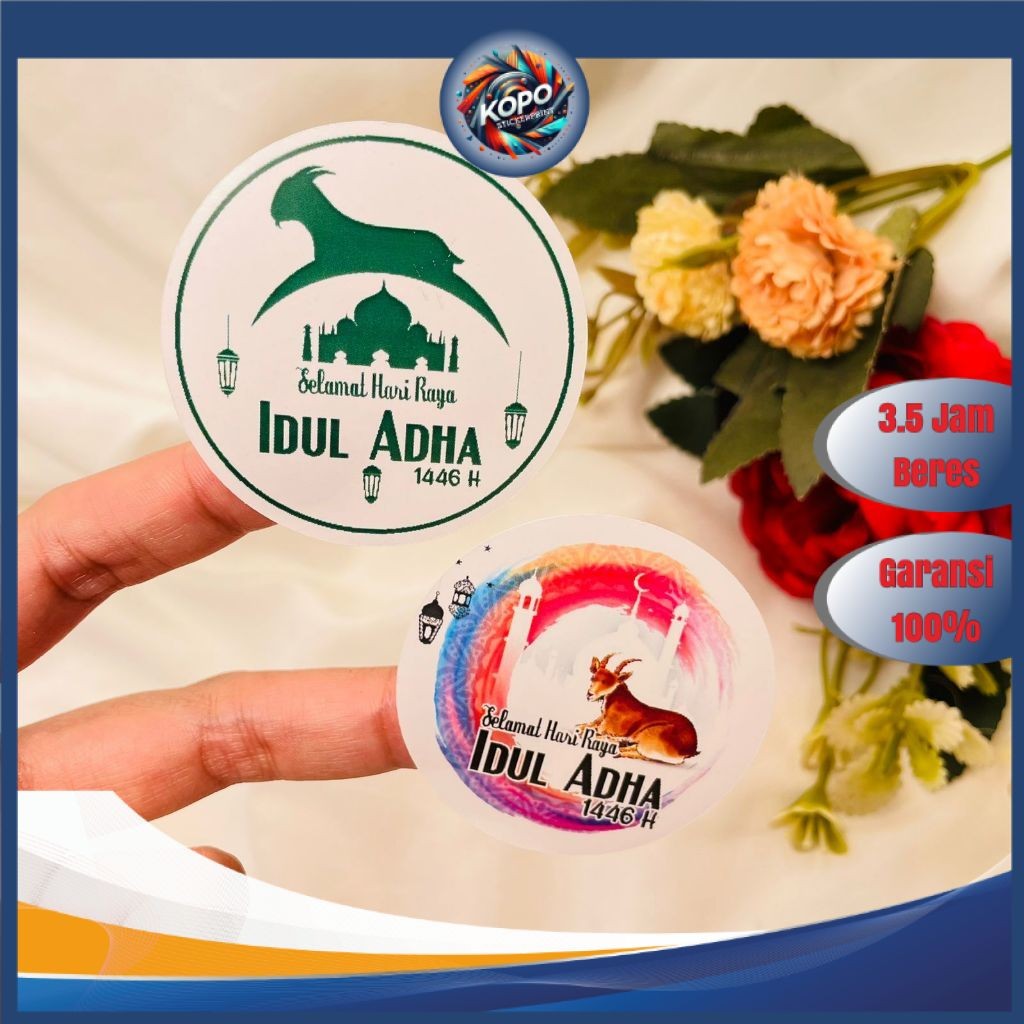 

KOPO 2-4 Sticker Hampers Eid Bulat Sticker Selamat Hari Raya Idul Adha Free Desain Custom