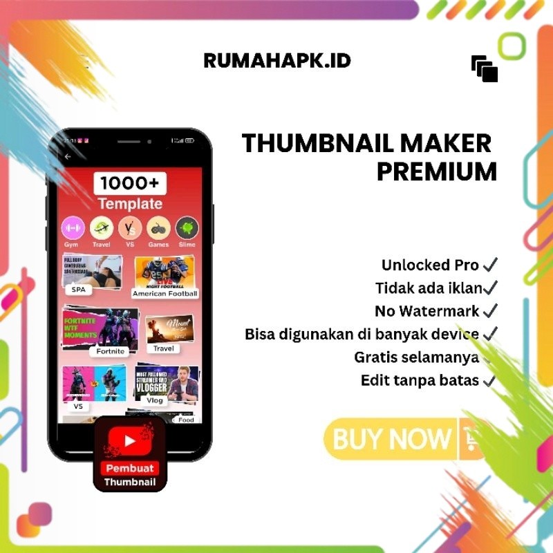 Beli 1 Gratis 1 Aplikasi Android Thumbnail Maker Pro Terbaru Lifetime Bergaransi Termurah