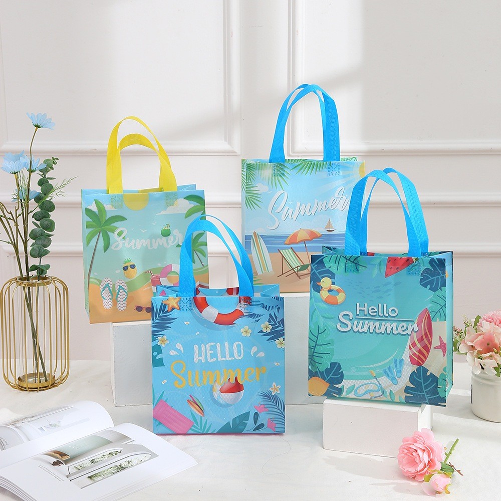 

KaromahID Tas Hampers Non Woven Anti Air SUMMER 22x11x23cm - Tote Bag / Hand Bag Ulang Tahun