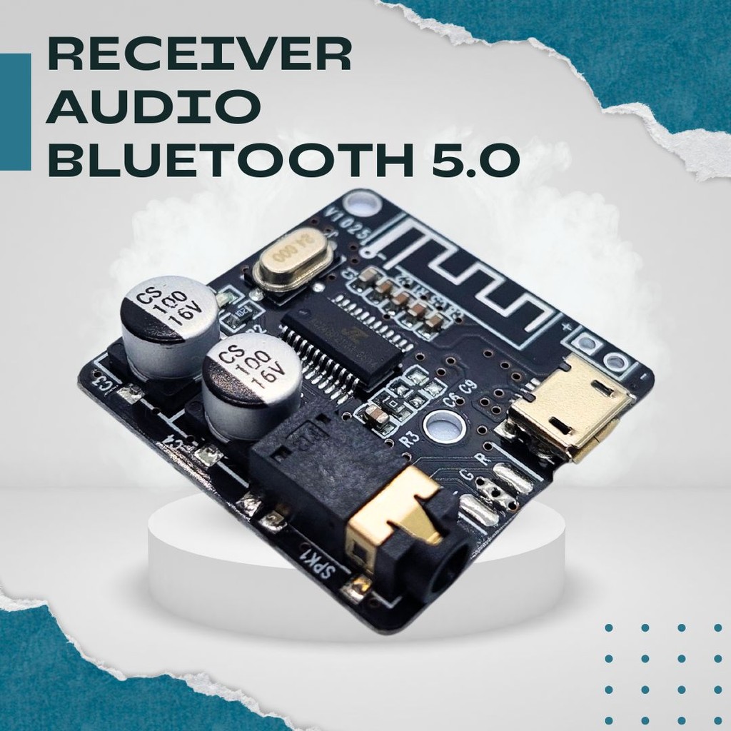 PCB Bluetooth 5.0 Kit Stereo – Modul Bluetooth Hitam dengan Koneksi Stereo untuk Audio System