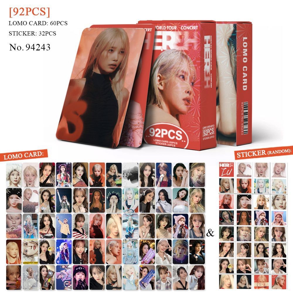 

92 Pcs/Set IU New Album Lomo Card Lee Ji Eun Korean Star Mini Postcard HD Photo Cards Stickers Fans Collection Gift