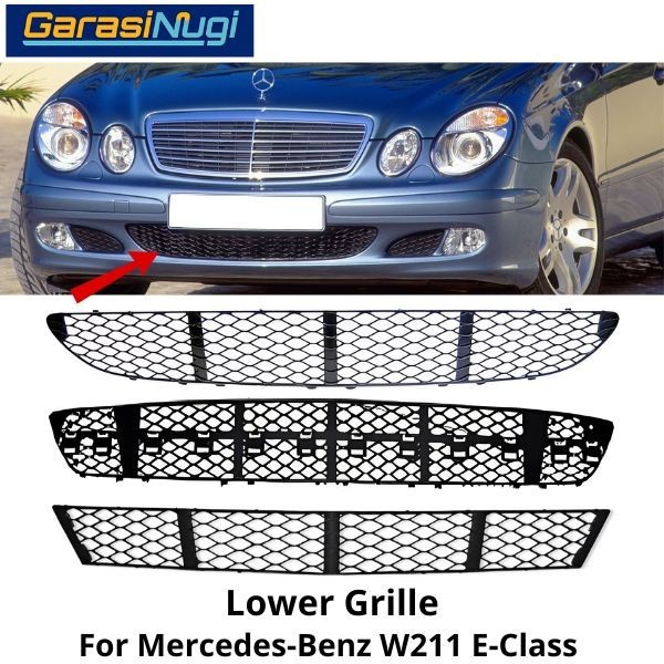 Mercedes W211 Avantgarde Grill Cover Bumper Lower Grille Bawah E200