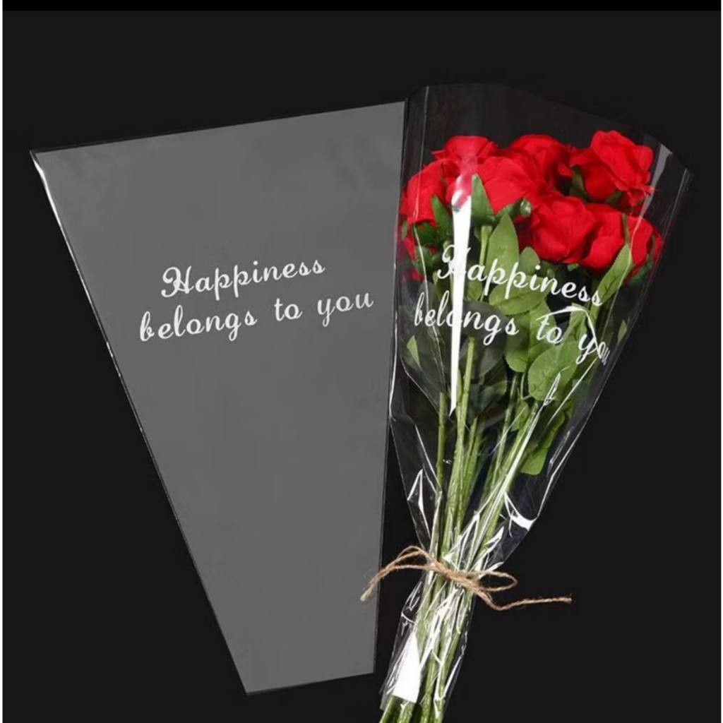 

ISI 50PCS PLASTIK BENING TRANSPARAN / KANTONG BUNGA BUKET /PLASTIK BUCKET BENING TRANSPARAN