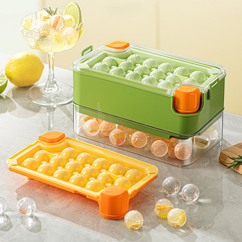 Automatic Fall Off Ice Box Ice Cube Mold Home Ice Ball Storage Box Food Grade Whiskey Press Ice Comp