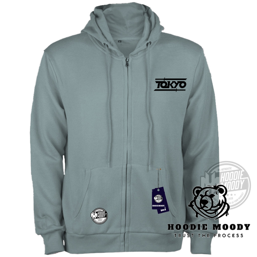 hoodie moody Jaket hoodie Resleting cowok bahan tebal Zipper pria  aesthetic warna hitam terbaru tok