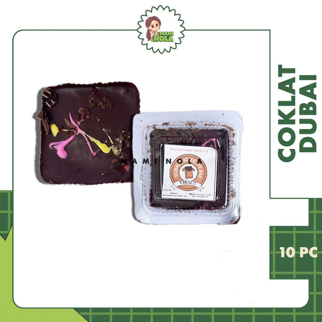 

Mini Coklat Dubai Pistachio Kunafa 6x6 cm Isi 10 pc