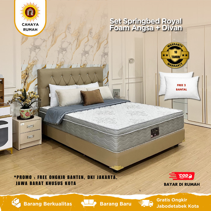 SPRINGBED SET  ROYAL FOAM ANGSA - FULLSET - CAHAYA RUMAH FURNITURE