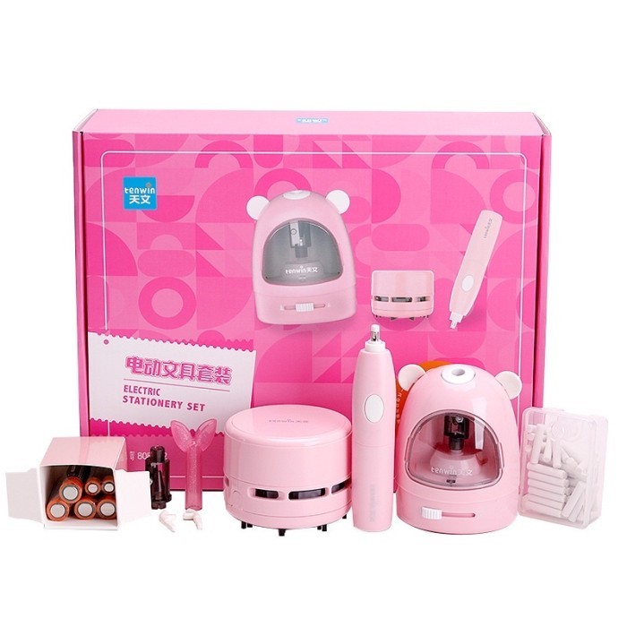 

Penghapus serutan elektrik electric stationery rautan otomatis - Pink Huachi