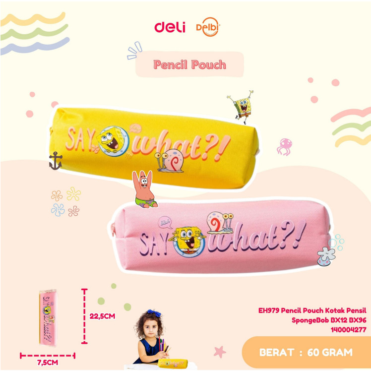 

DELI - KOTAK PENSIL KAIN / TEMPAT PENSIL EH979 Pencil Pouch Kotak Pensil SpongeBob
