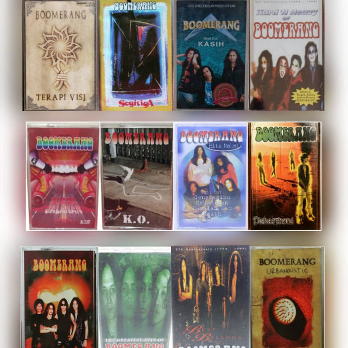 Kaset pita Boomerang - the greatest hits - best ballads - xtravaganza - terapi visi - segitiga - kas