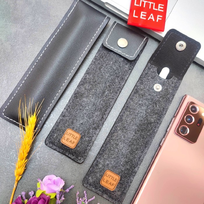 

Tempat Pen Sarung Pencil Pensil Pena Stylus Case Sleeve Wool Felt - Black