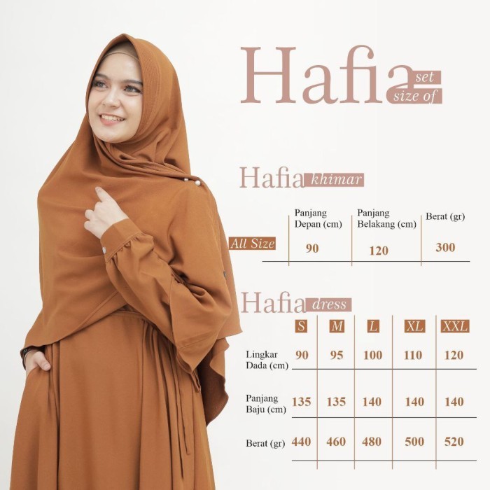 NEW -GAMIS/ DRESS HAFIA AUDINA ORIGINAL_khimar dijual terpisah - MOCCA, DRESS XL