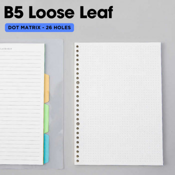 

Kertas Binder B5 26 Lubang Loose Leaf Paper 60 Sheets Dot Matrix