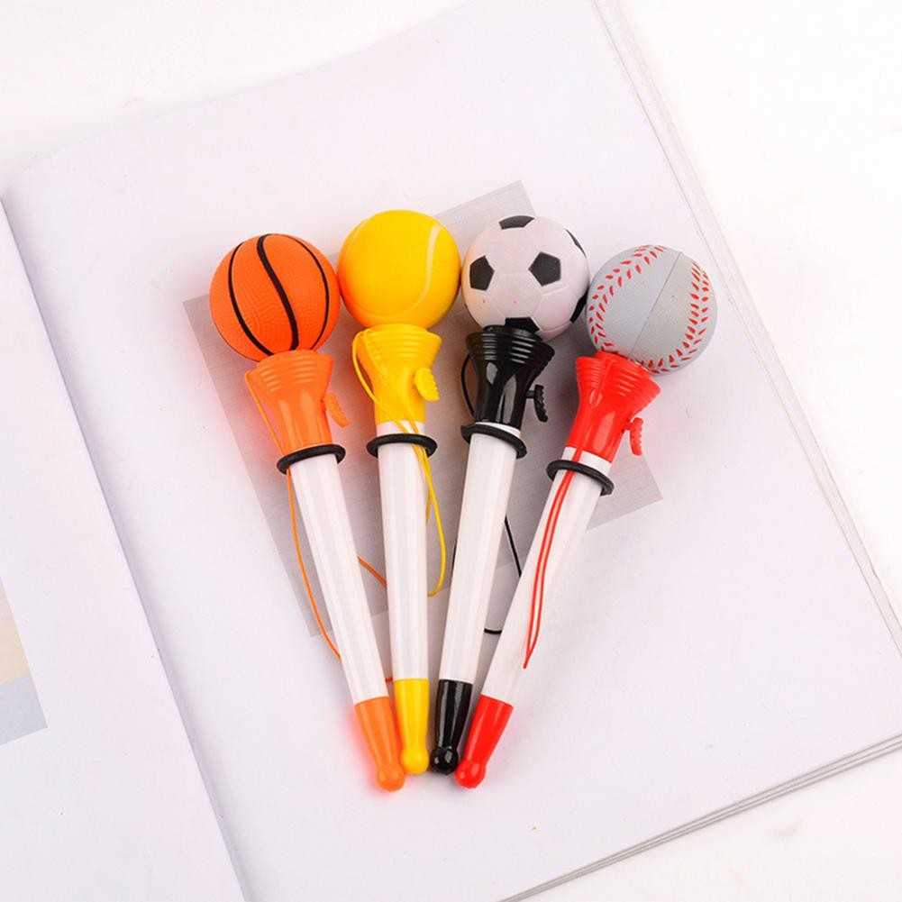 

Ballpoint Pen Basketball Football Tennis Volleyball Shape Decompression Bounce Popup Pen Student fournitures scolaires
