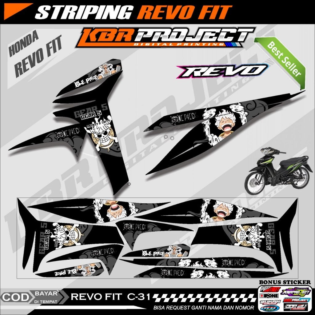 REVO FIT STIKER  STRIPING MOTOR KEREN LIS VARIASI REVO FIT MOTIF TERBARU
