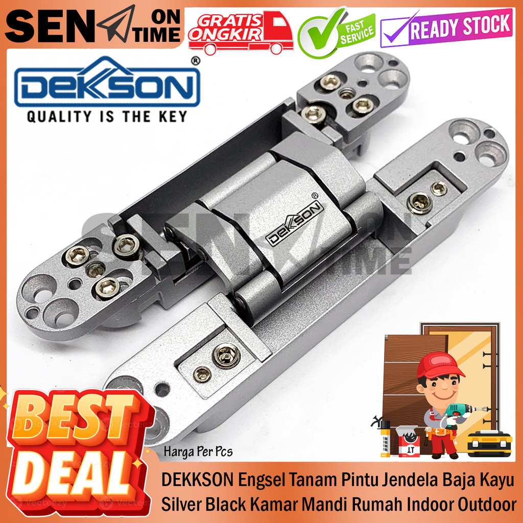 DEKKSON Engsel Tanam Pintu Jendela Concealed Hinge Suitable Es Conc D40 D80 D120 Silver Black Kamar 