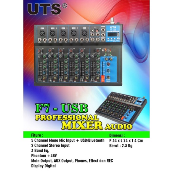 MIXER AUDIO 7 CHANNEL UTS F7