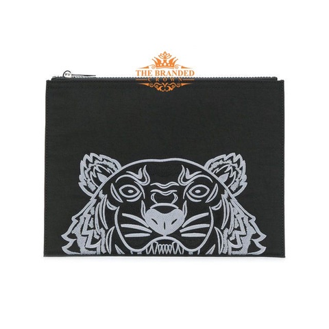 VS Tas Kenzo 6001 Tiger Embroidered Clutch In Black Vvs