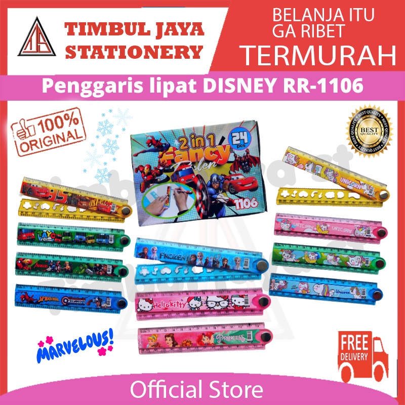 

Penggaris lipat karakter murah garisan lipat pola mistar lipat karakter disney lucu 30cm lipat 15cm 1106-6623