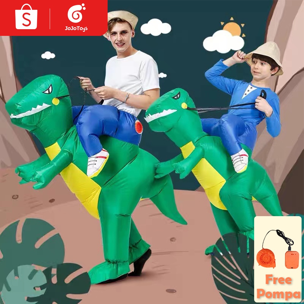 Kostum Dino Pesta Cosplay Kostum Dinosaurus Anak Halloween Ultah Badut Lucu Ultah Inflatable Karnava