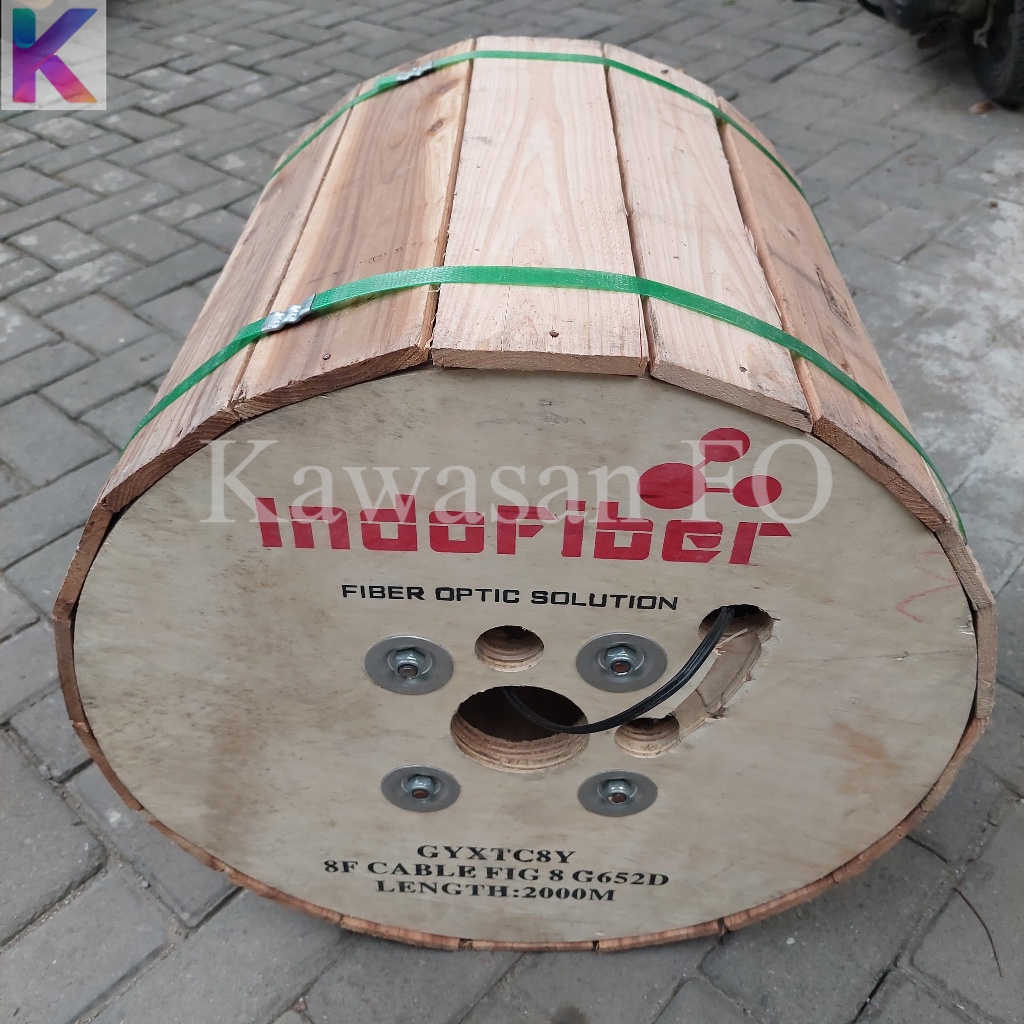 KU Mini 8 Core Fig8 /Kabel FO Bulat 8 Core Fig8 Panjang 2km Indofiber