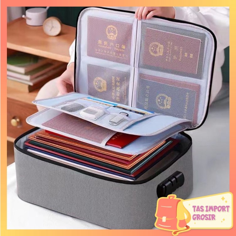 Tas Import Grosir - H5962 Tempat Penyimpanan Sertifikat File Dokumen Penting / Tas Dokumen Multifung