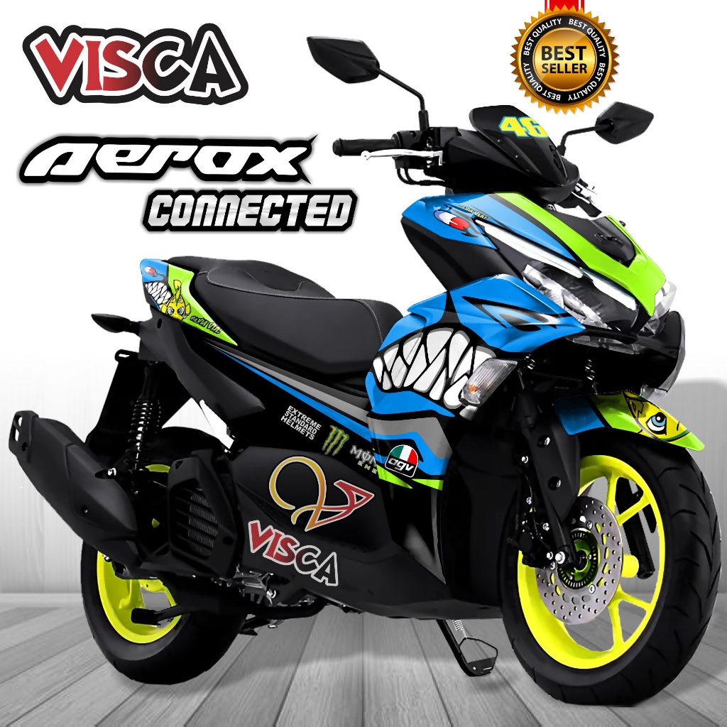 Decal Aerox 155 Connected 2021 2022 Full Body Stiker Aerox 155 Connected 2021 2022 Keren Striping Ae