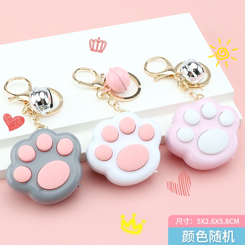 MS Fidget Toy Lovely Portable Funny Cat Paw Push Fidget Game Keychain Mainan Musik Mini Anak-anak