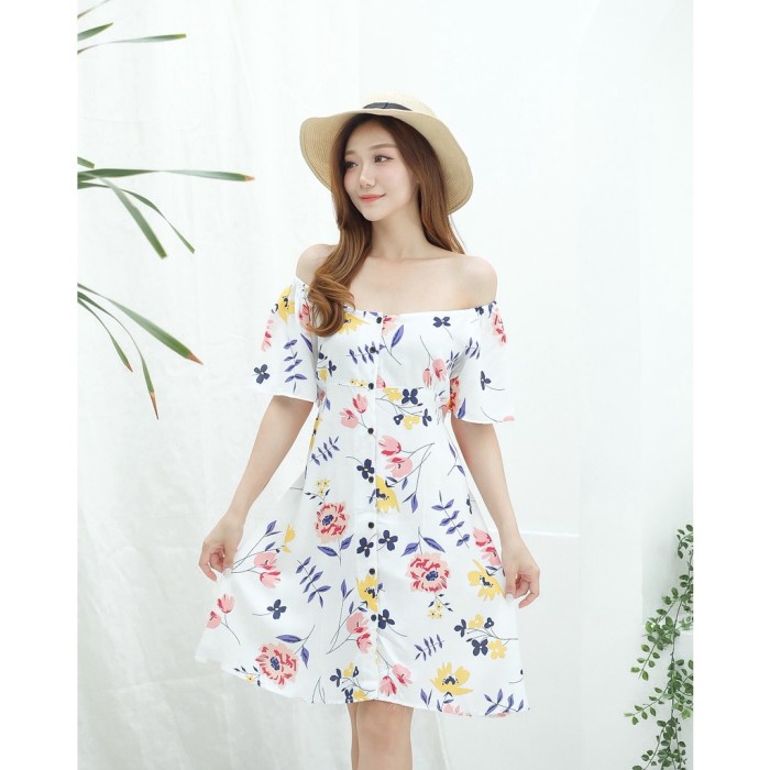 dress pantai wanita bunga dress sabrina wanita baju pantai terbaru